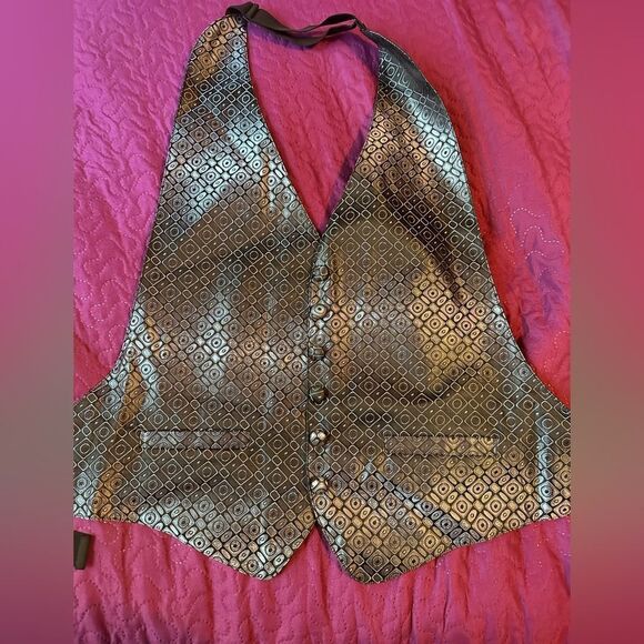 Tux vest gun metal gray - med- large - adjustable at waist & neck - Picture 1 of 4